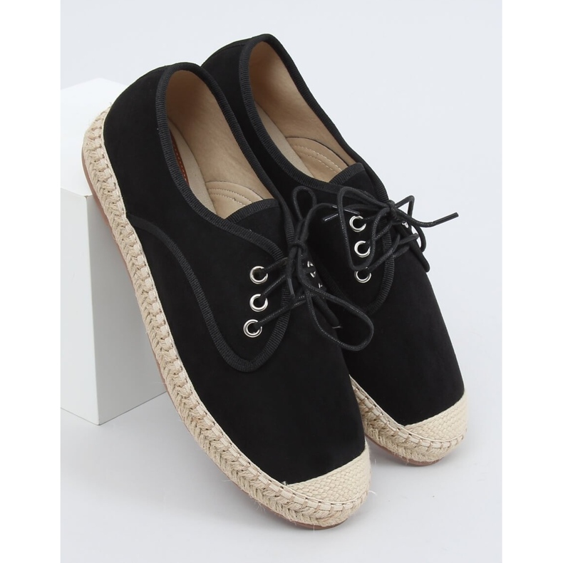 Espadrilles noires pour femmes 77-196 Noir le noir 1