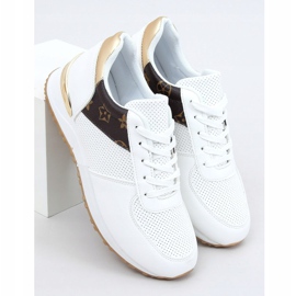 Chaussures de sport blanches pour femmes J2140 BLANC / MARRON 1