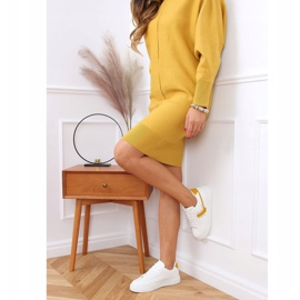 Baskets femme blanches 1063 Jaune 3