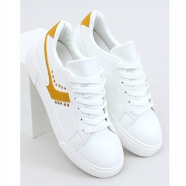 Baskets femme blanches 1063 Jaune 1