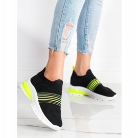 SHELOVET Baskets ajourées printanières le noir jaune 3