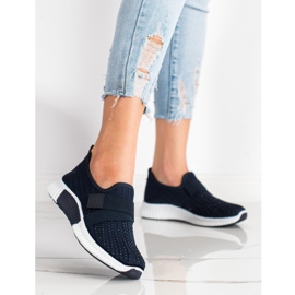 SHELOVET Chaussures de sport avec cristaux bleu marine 2