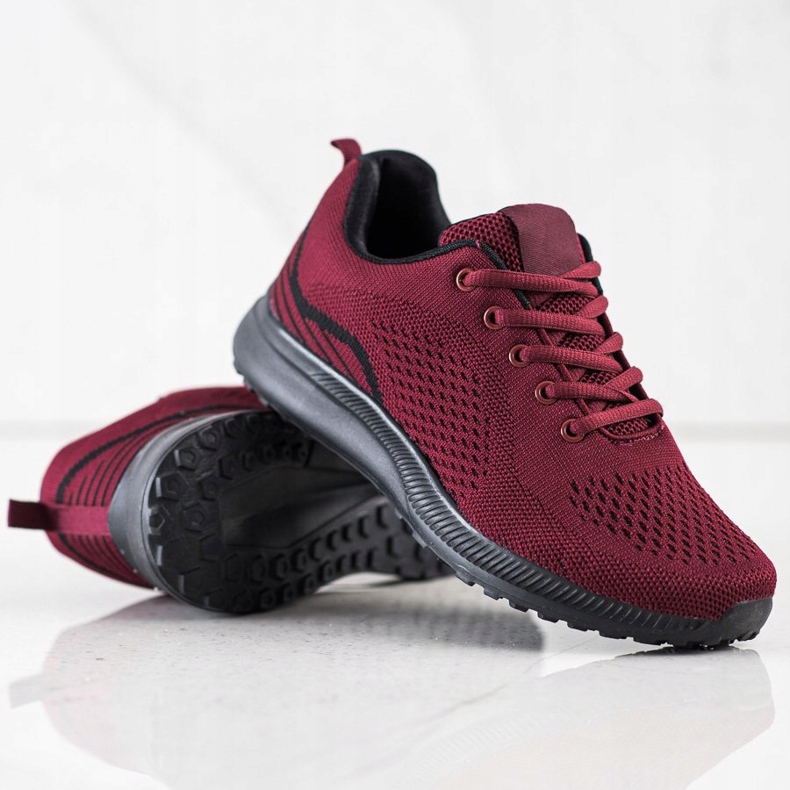 Bona Chaussures de sport légères bordeaux noir rouge 1