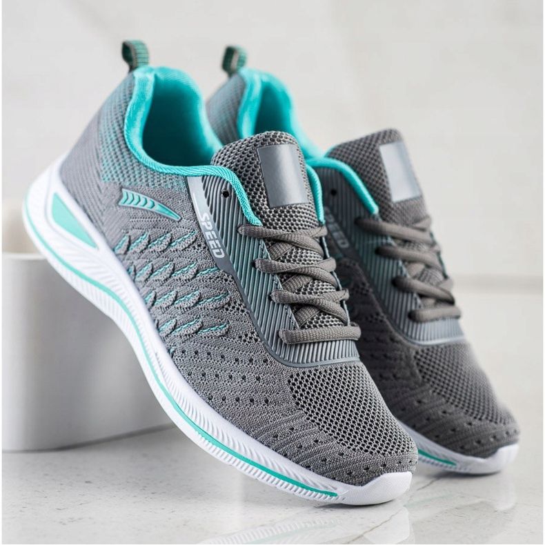Bona Chaussures de course de vitesse gris vert 1 Bona Chaussures de course de vitesse gris vert 1