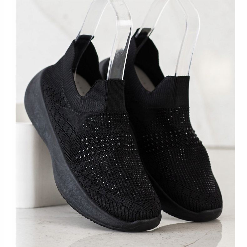 Renda Baskets noires à cristaux 2