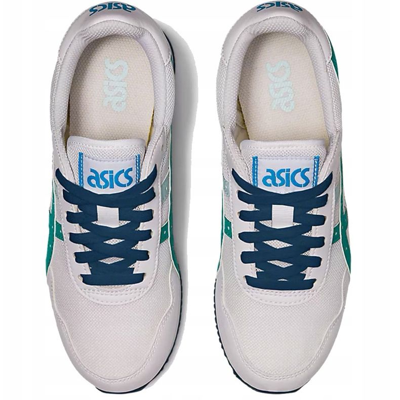 Asics Tiger Runner Gs blanc et bleu 1204A015 100 chaussures pour enfants blanche multicolore 1