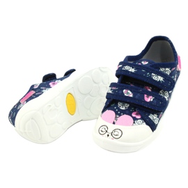 Chaussures enfant Befado 907P127 blanche bleu marin rose argent 2