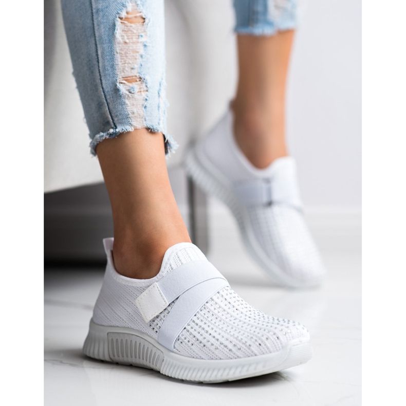 SHELOVET Chaussures de sport avec cristaux blanche 1