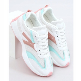 Chaussures de sport multicolores 6115 BLANC / ROSE blanche 1