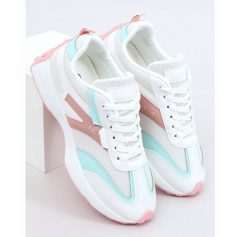 Chaussures de sport multicolores 6115 BLANC / ROSE 1