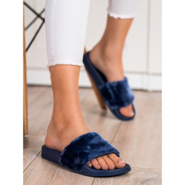 Bona Chaussons Peluche Bleu Marine 1