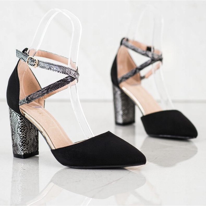 S. BARSKI Escarpins élégants sur un pilier le noir 1 S. BARSKI Escarpins élégants sur un pilier le noir 1