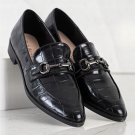 S. BARSKI Mocassins Elégants En Spitz le noir 1
