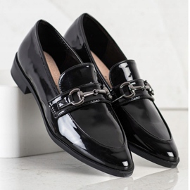 S. BARSKI Mocassins Elégants En Spitz noir 1