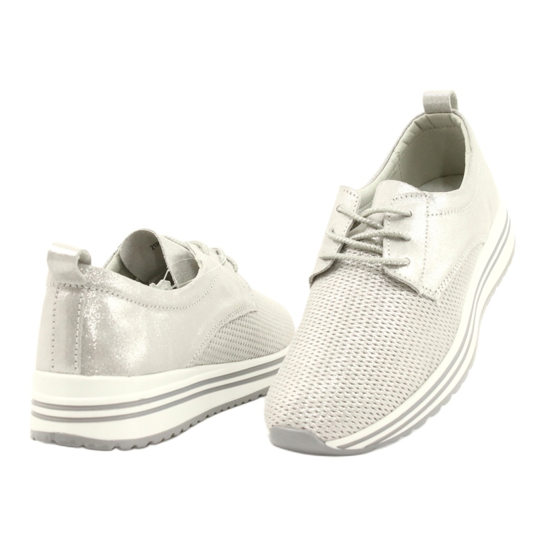 Chaussures de sport en cuir pour femmes Jezzi 21PB32-3617 argent 3 Chaussures de sport en cuir pour femmes Jezzi 21PB32-3617 argent 3