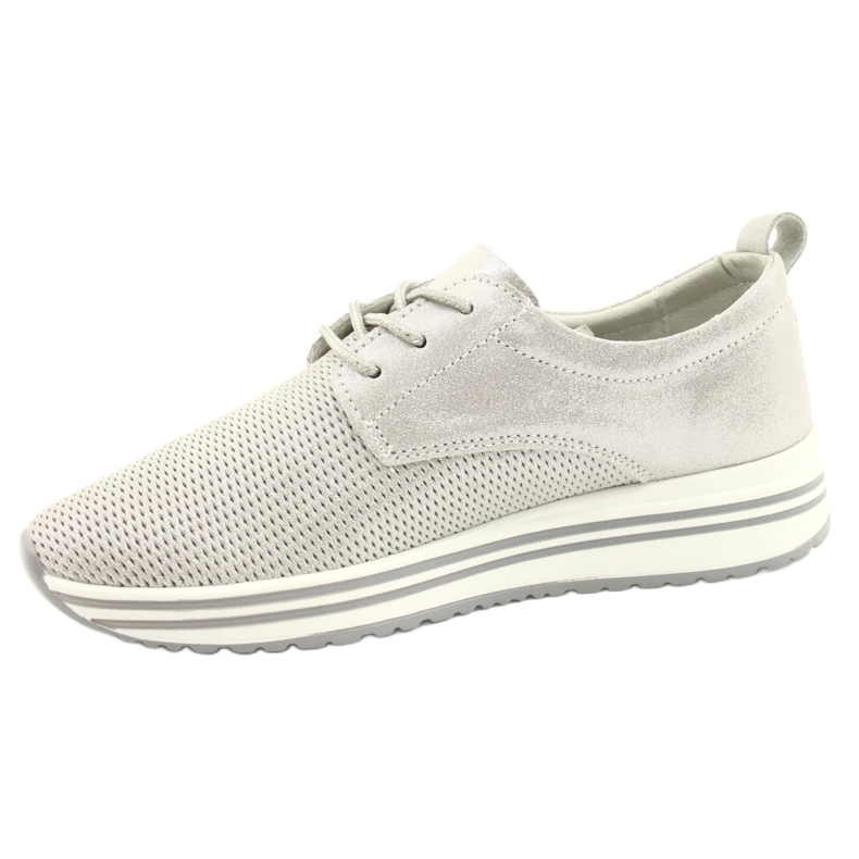 Chaussures de sport en cuir pour femmes Jezzi 21PB32-3617 argent 1 Chaussures de sport en cuir pour femmes Jezzi 21PB32-3617 argent 1