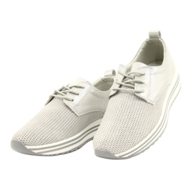 Chaussures de sport en cuir pour femmes Jezzi 21PB32-3617 argent 2 Chaussures de sport en cuir pour femmes Jezzi 21PB32-3617 argent 2