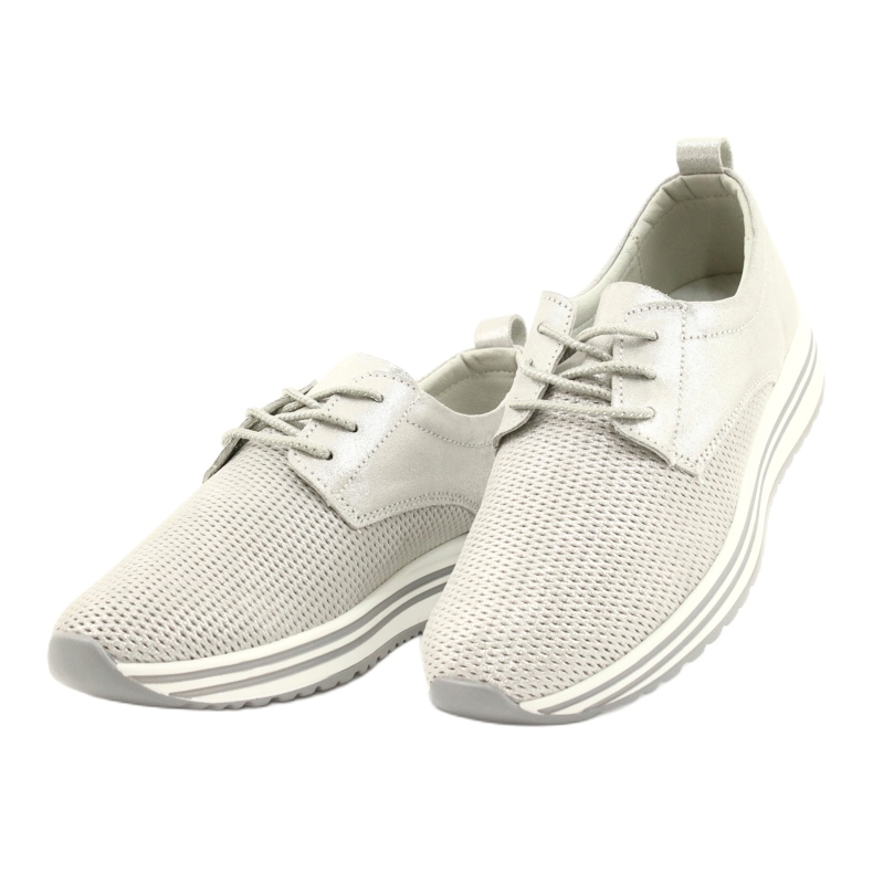 Chaussures de sport en cuir pour femmes Jezzi 21PB32-3617 argent 2 Chaussures de sport en cuir pour femmes Jezzi 21PB32-3617 argent 2