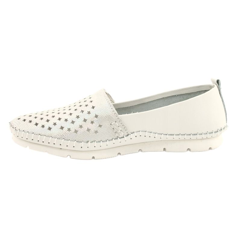 Mocassins femme Evento 21PB32-3613 blanc et argent blanche 1