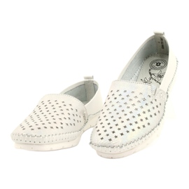 Mocassins femme Evento 21PB32-3613 blanc et argent 2