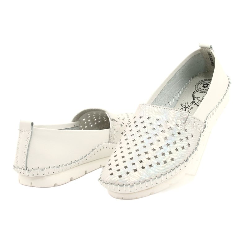Mocassins femme Evento 21PB32-3613 blanc et argent 3