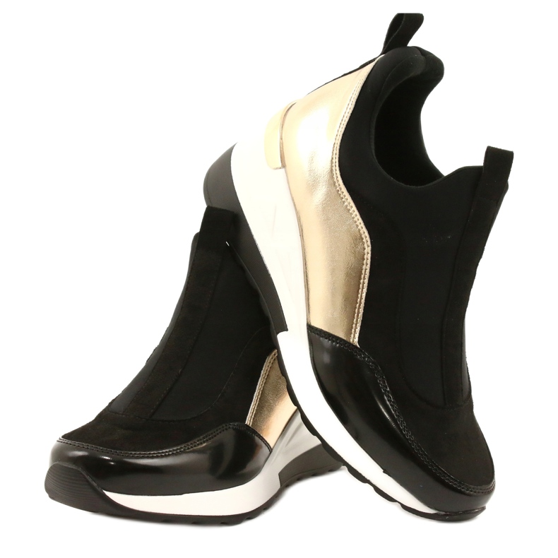 Baskets compensées Evento 21PB35-4000 le noir d'or 6