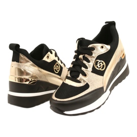Evento Baskets Compensées Femme 21PB35-4001 Noir Or Roxet doré 3