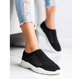 Ideal Shoes Baskets ajourées confortables le noir 3