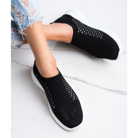 Ideal Shoes Baskets ajourées confortables le noir 2