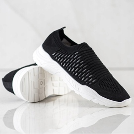 Ideal Shoes Baskets ajourées confortables le noir 4