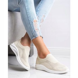 Ideal Shoes Slipons de sport beiges brun 2