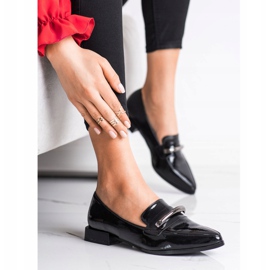 S. BARSKI Mocassins Laqués En Spitz noir 2