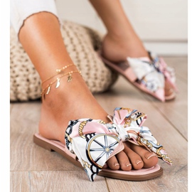 Seastar Pantoufles élégantes avec un nœud décoratif rose 1 Seastar Pantoufles élégantes avec un nœud décoratif rose 1