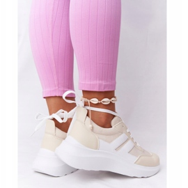 PS1 Chaussures de sport pour femmes Baskets Beige Vacances blanc 2