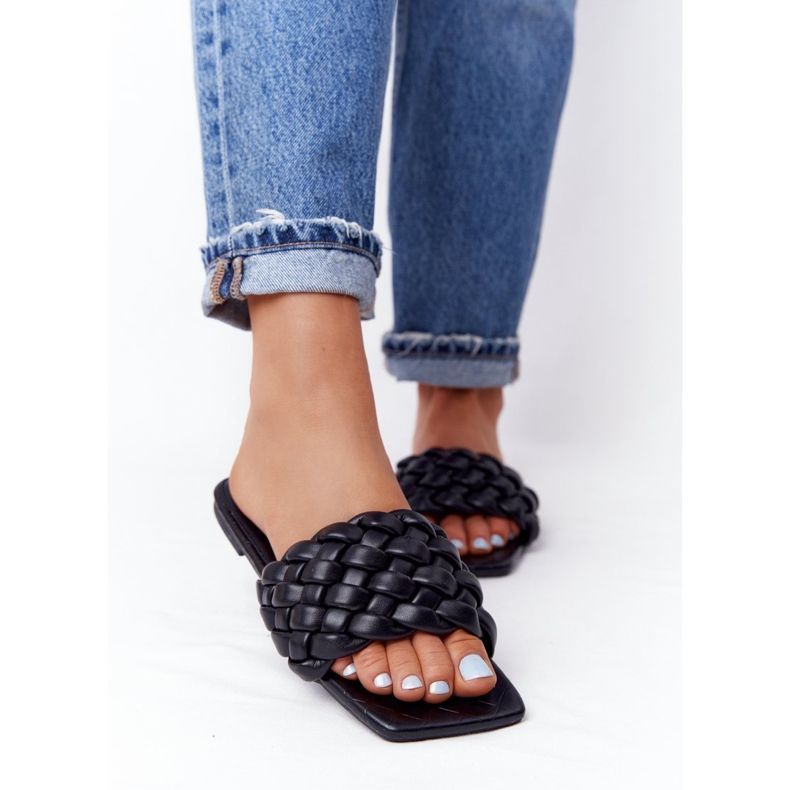 PS1 Pantoufles tressées Cheryl noires pour femmes le noir 1 PS1 Pantoufles tressées Cheryl noires pour femmes le noir 1