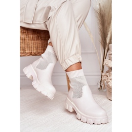 Chaussettes Femme Bottes Workers Blanc Stormy 1