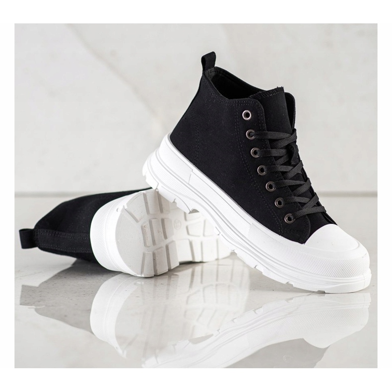 SHELOVET Baskets hautes sur la plate-forme noir 2