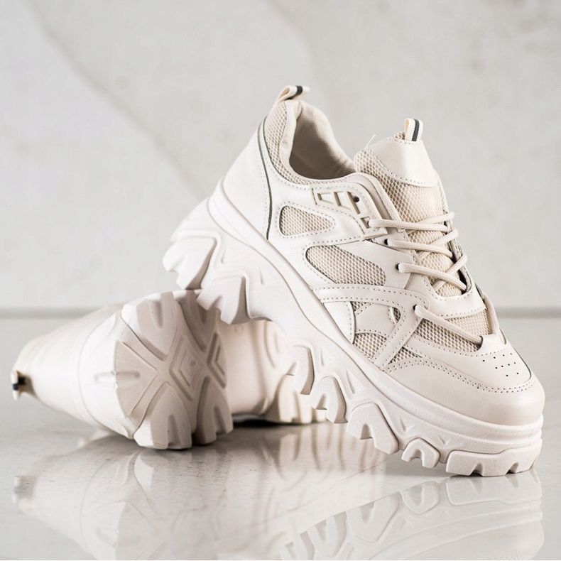 SHELOVET Baskets mode beiges brun 1