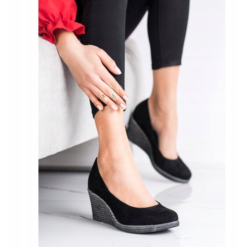 Escarpins en daim VINCEZA noir 2