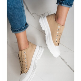 SHELOVET Baskets beiges sur la plateforme 1