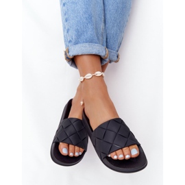PS1 Pantoufles En Caoutchouc Noires Pour Femmes Let's Swim le noir 3