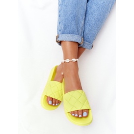 PS1 Chaussons Caoutchouc Femme Jaune Fluo Let's Swim 1