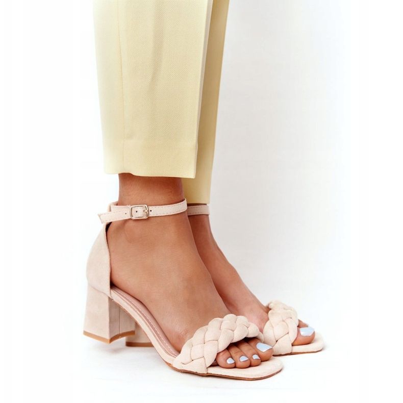 PS1 Sandales à talons hauts en daim Beige Long Island 2