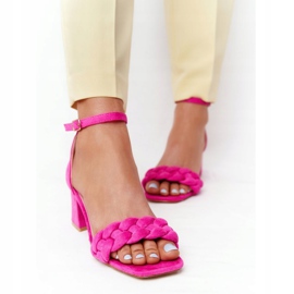 PS1 Sandales à talons hauts en daim Fuchsia Long Island rose 3