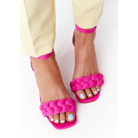 PS1 Sandales à talons hauts en daim Fuchsia Long Island rose 5