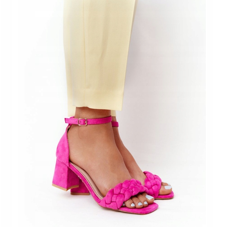 PS1 Sandales à talons hauts en daim Fuchsia Long Island rose 1
