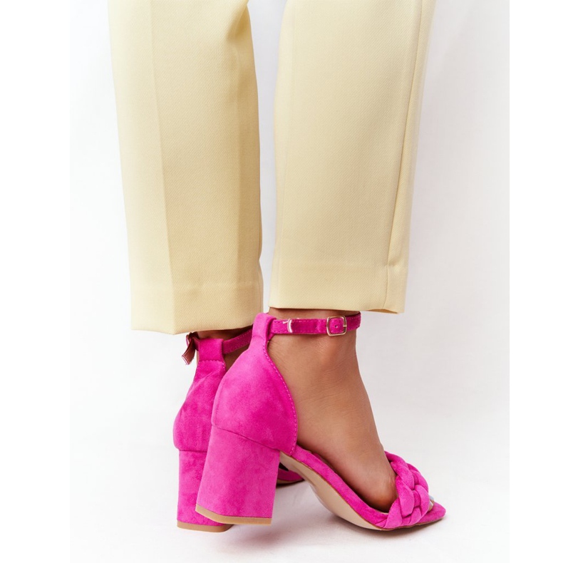 PS1 Sandales à talons hauts en daim Fuchsia Long Island rose 2
