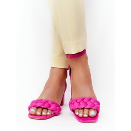 PS1 Sandales à talons hauts en daim Fuchsia Long Island rose 4