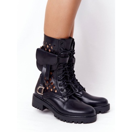 PS1 Bottes Noires Ajourées Avec Rein Rock Star 1