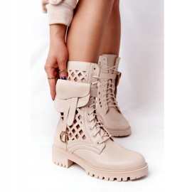 PS1 Boots ajourées à rein Beige Rock Star 3